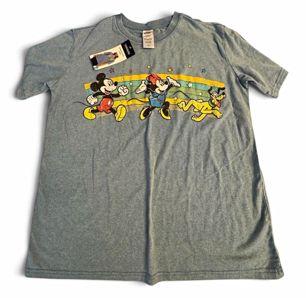 NWT Disney Mickey & Friends T-Shirt Women’s XL Blue Retro Graphic Freeze NY